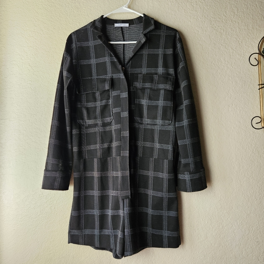 Zara Checkered Romper Small
